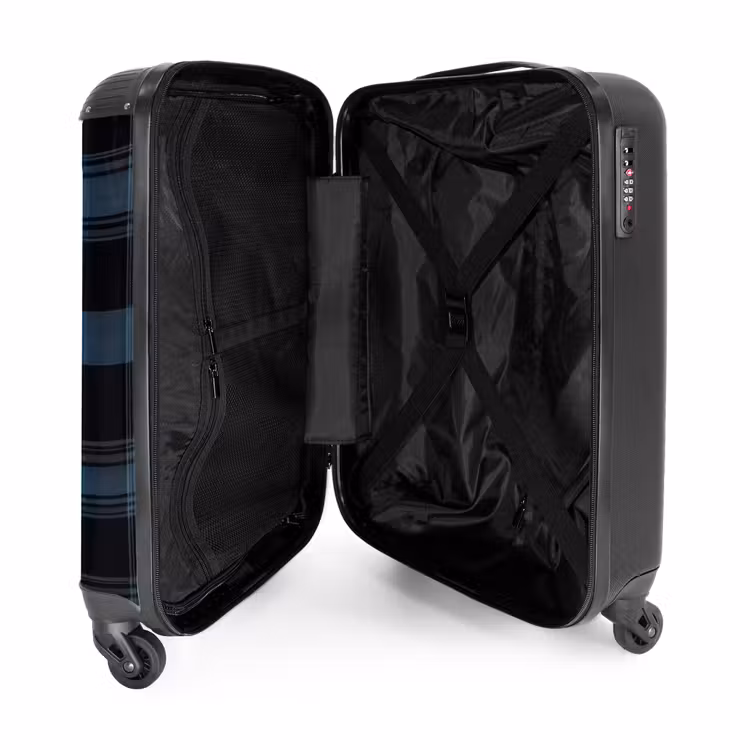 Suitcase - Classic checkered pattern in shades of blue — 4