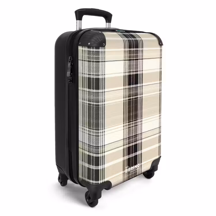 Suitcase - Classic plaid pattern in beige — 2