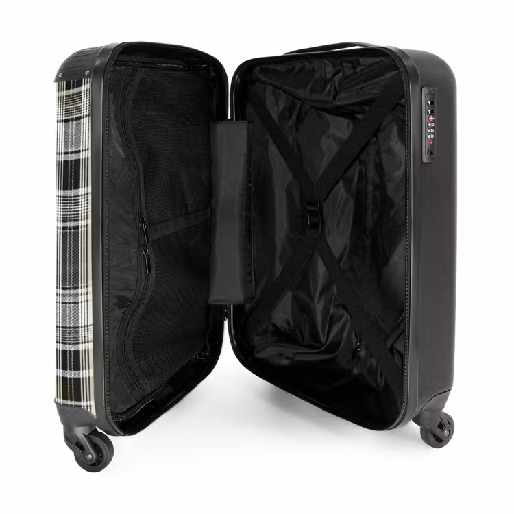 Suitcase - Classic plaid pattern in beige — 4
