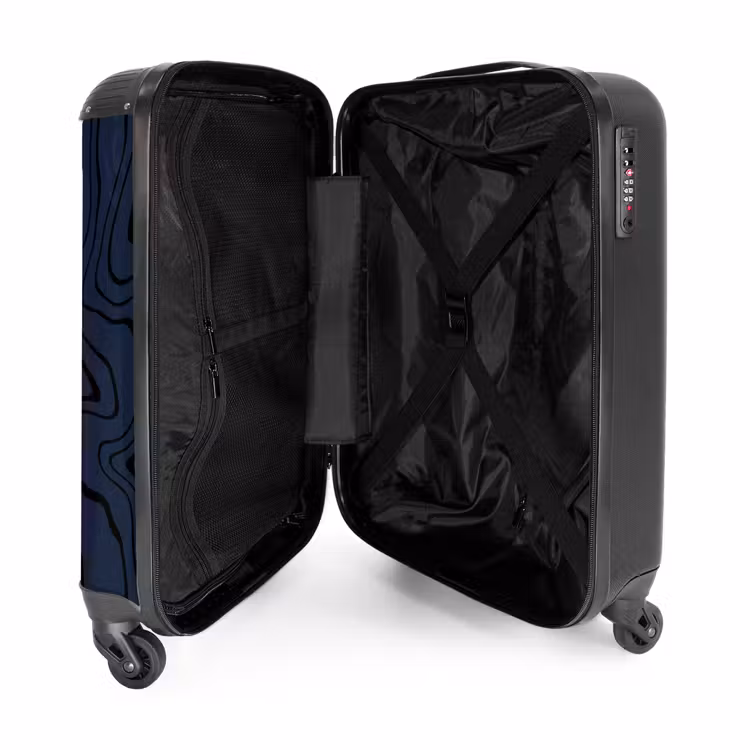 Suitcase - Dark blue background with abstract black lines — 4