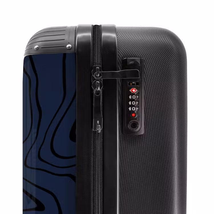 Suitcase - Dark blue background with abstract black lines — 5