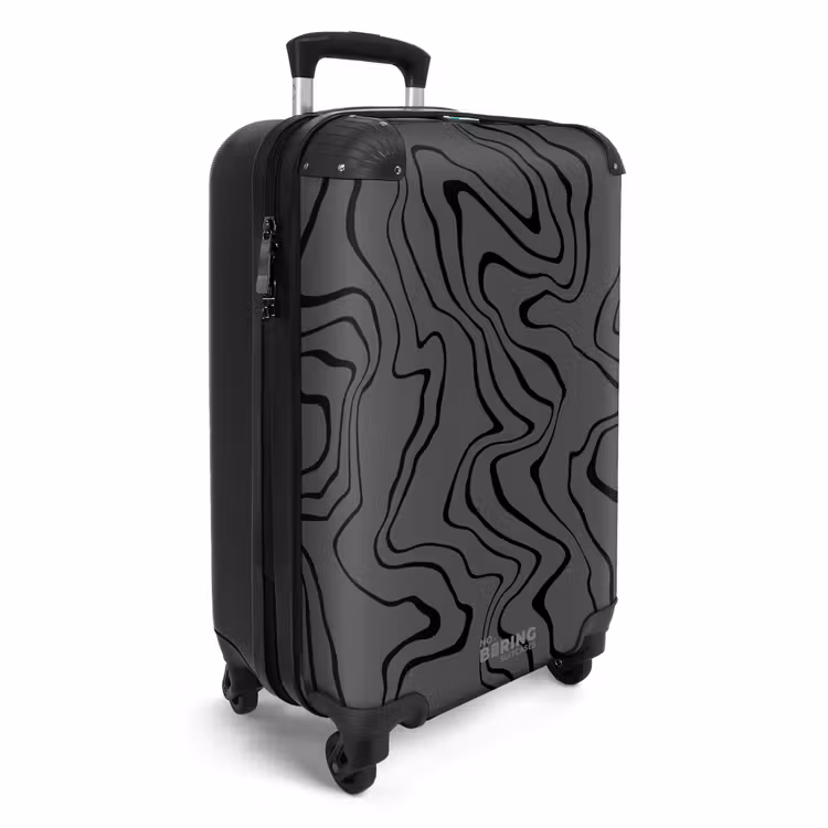 Suitcase - Gray background with abstract black lines — 2