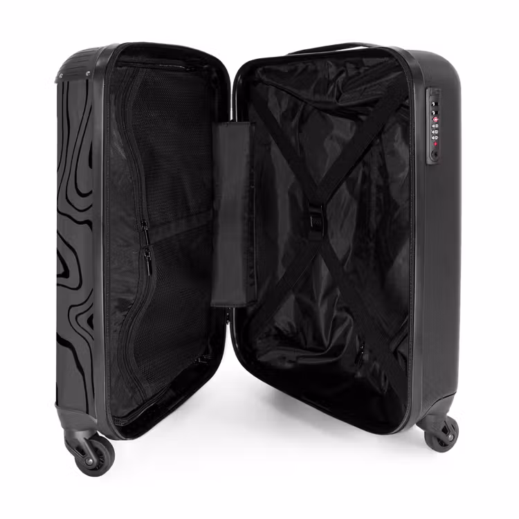 Suitcase - Gray background with abstract black lines — 4