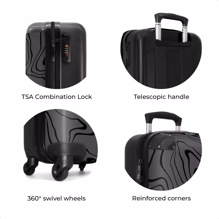 Suitcase - Gray background with abstract black lines — 7