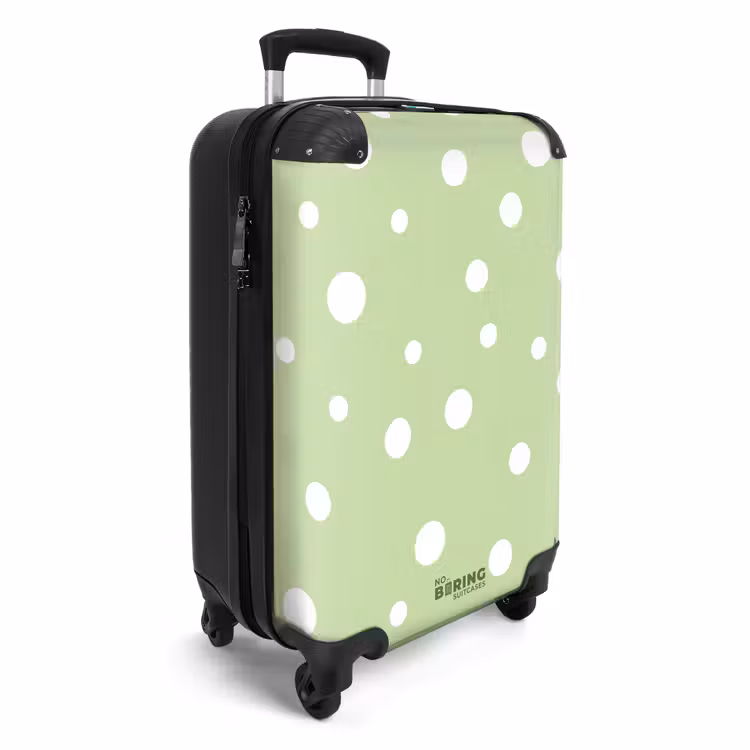 Suitcase - Green background with white dots — 2
