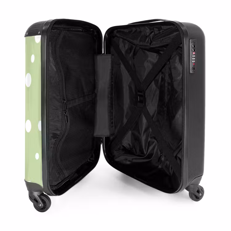 Suitcase - Green background with white dots — 4