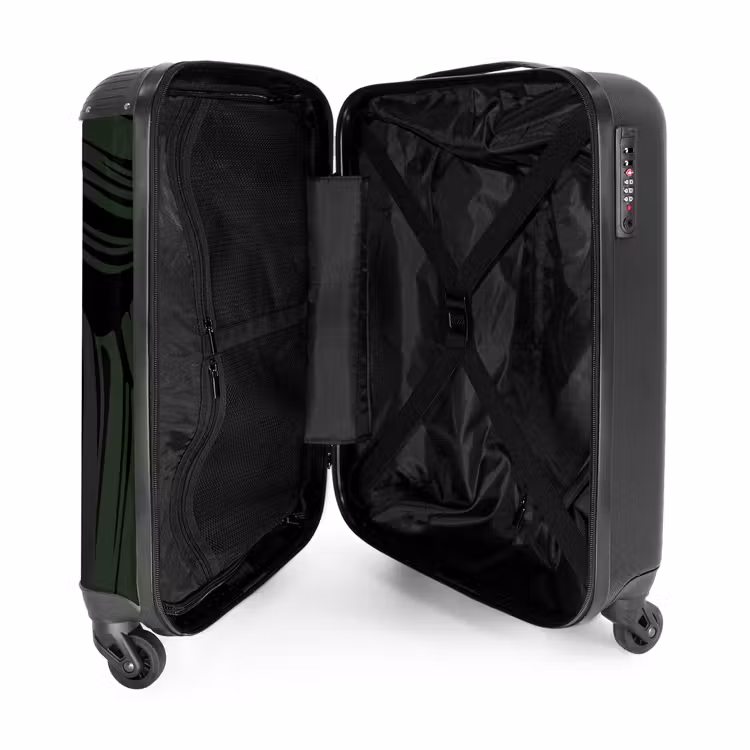 Suitcase - Large leaves in black with dark green — 4