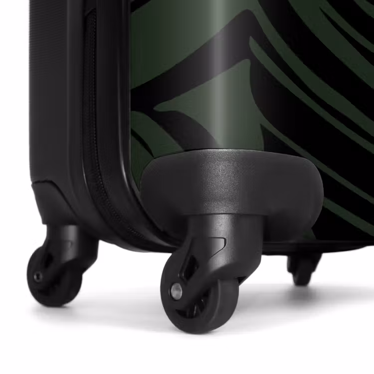 Suitcase - Large leaves in black with dark green — 6