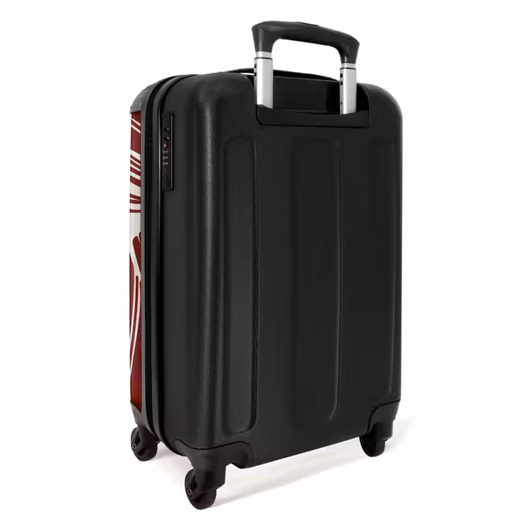 Suitcase - Large leaves in red with beige — 3
