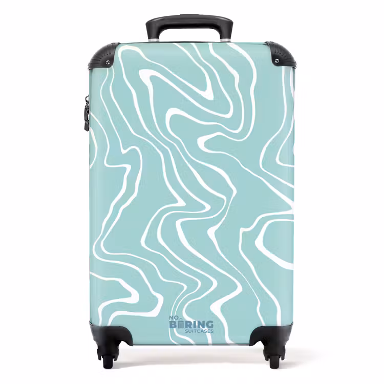 Suitcase - Light blue background with abstract white lines — 1