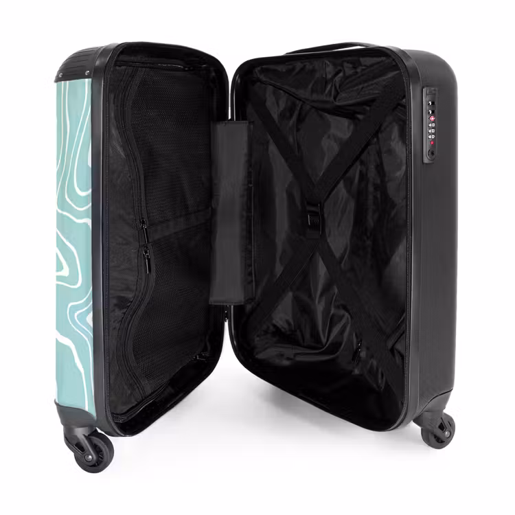Suitcase - Light blue background with abstract white lines — 4