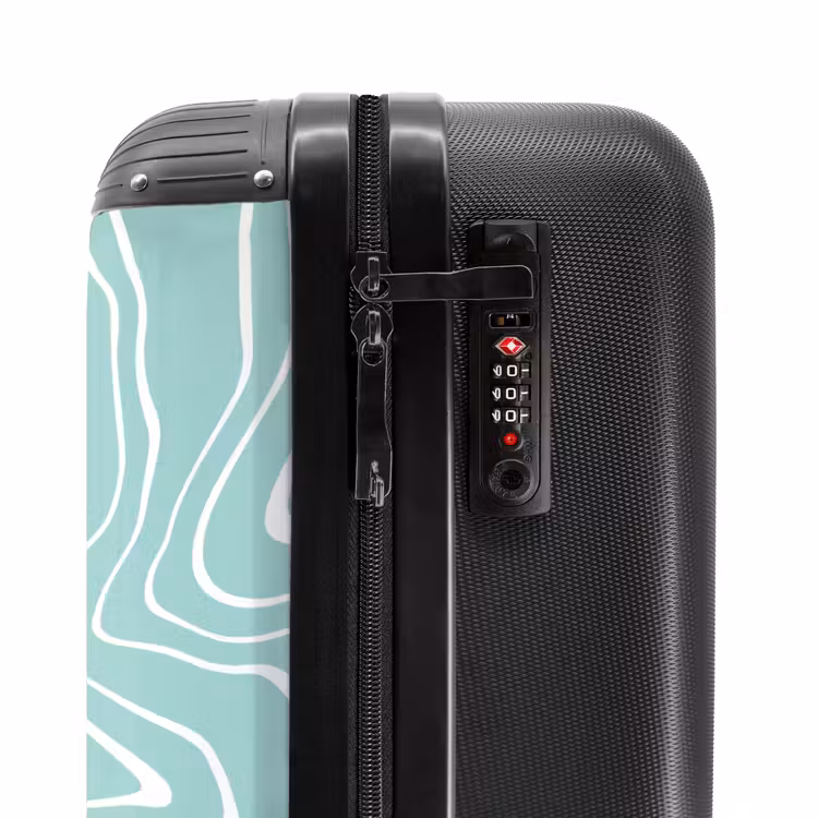 Suitcase - Light blue background with abstract white lines — 5