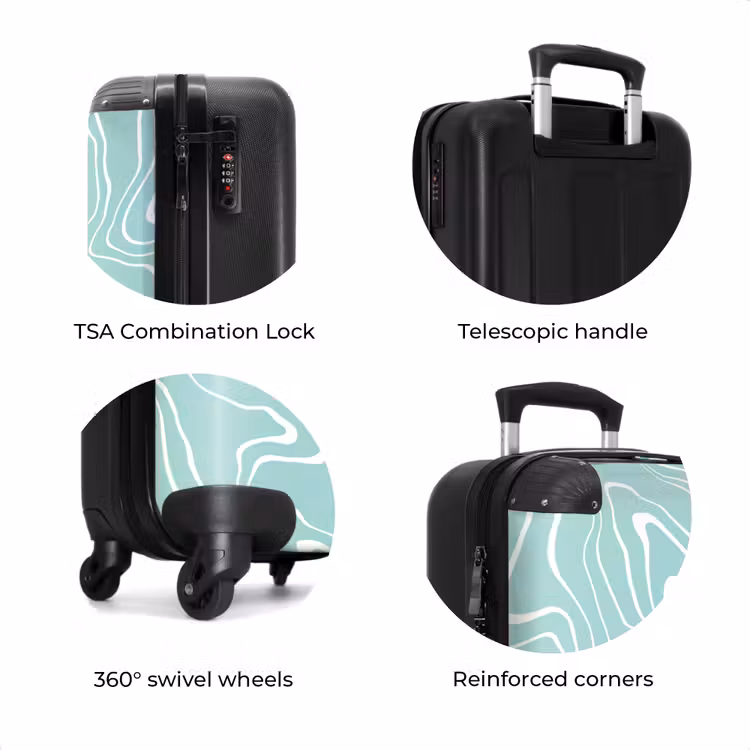 Suitcase - Light blue background with abstract white lines — 7