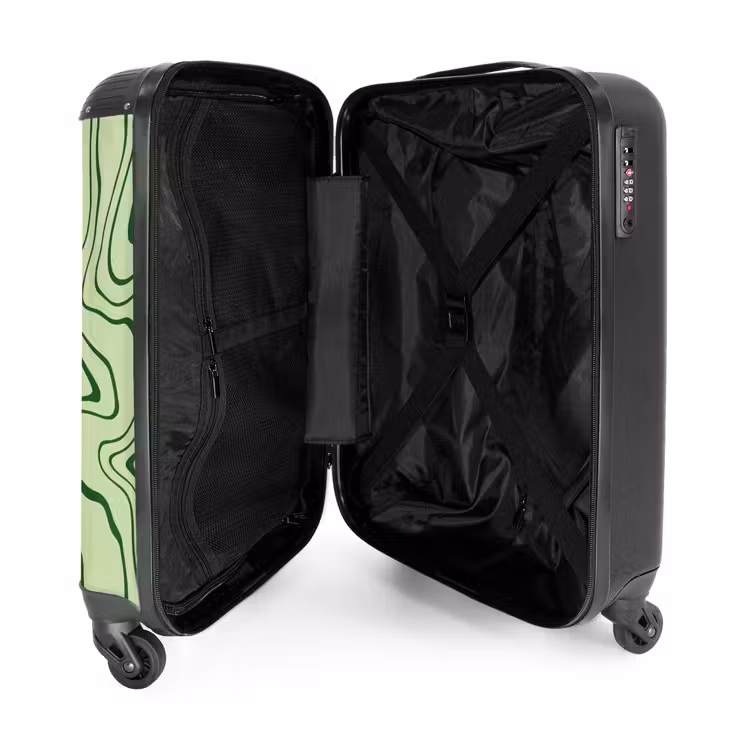 Suitcase - Light green background with abstract dark green lines — 4