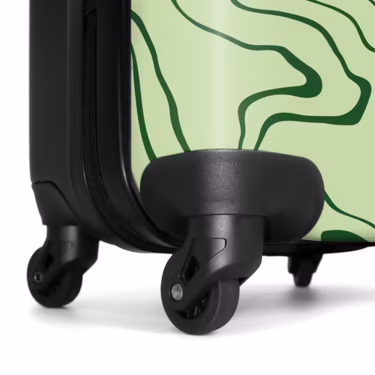 Suitcase - Light green background with abstract dark green lines — 6
