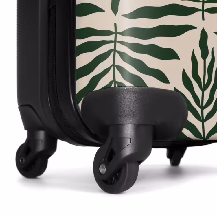 Suitcase - Pattern of leaves in beige with dark green — 6