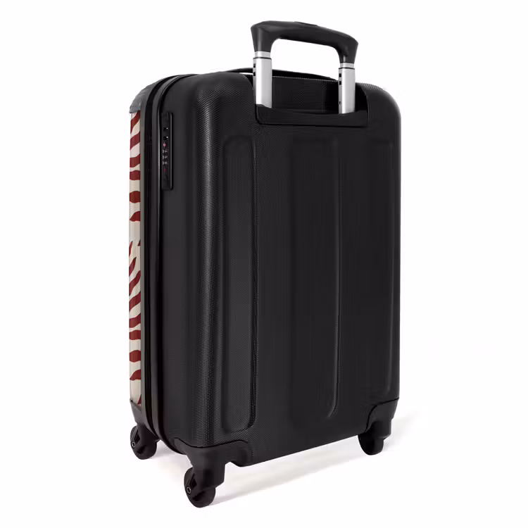 Suitcase - Pattern of leaves in beige with red — 3