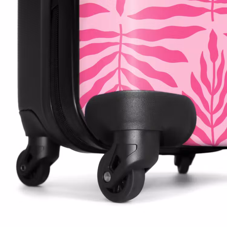 Suitcase - Pattern of leaves in light and dark pink — 6