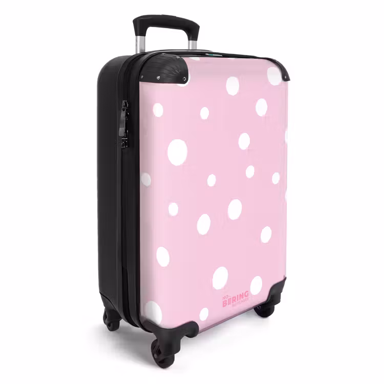 Suitcase - Pink background with white dots — 2