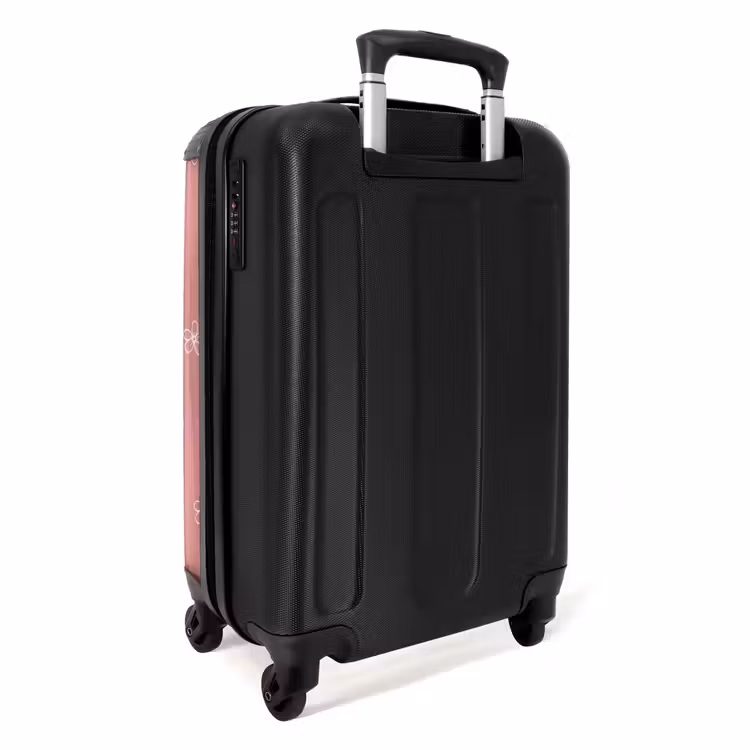 Suitcase - Pink background with white flowers — 3