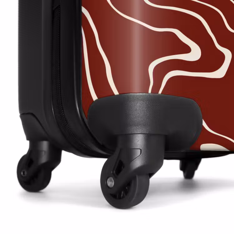 Suitcase - Red background with abstract beige lines — 6