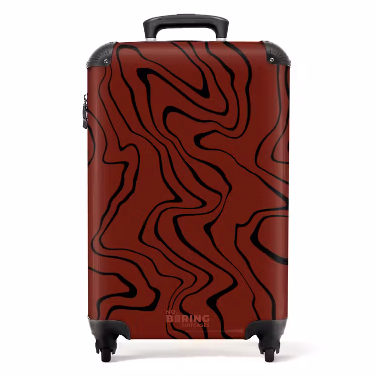 Suitcase - Red background with abstract black lines — 1