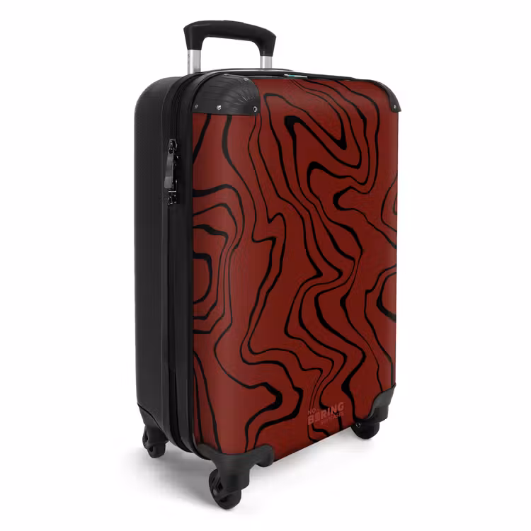 Suitcase - Red background with abstract black lines — 2