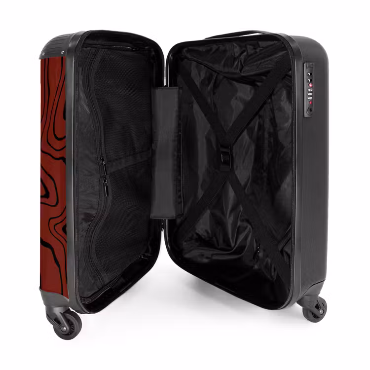 Suitcase - Red background with abstract black lines — 4