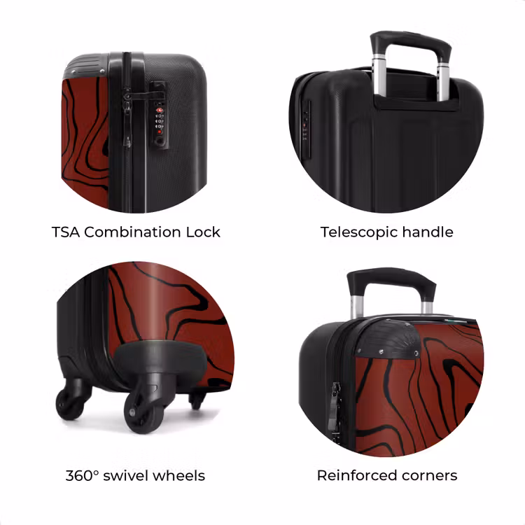Suitcase - Red background with abstract black lines — 7