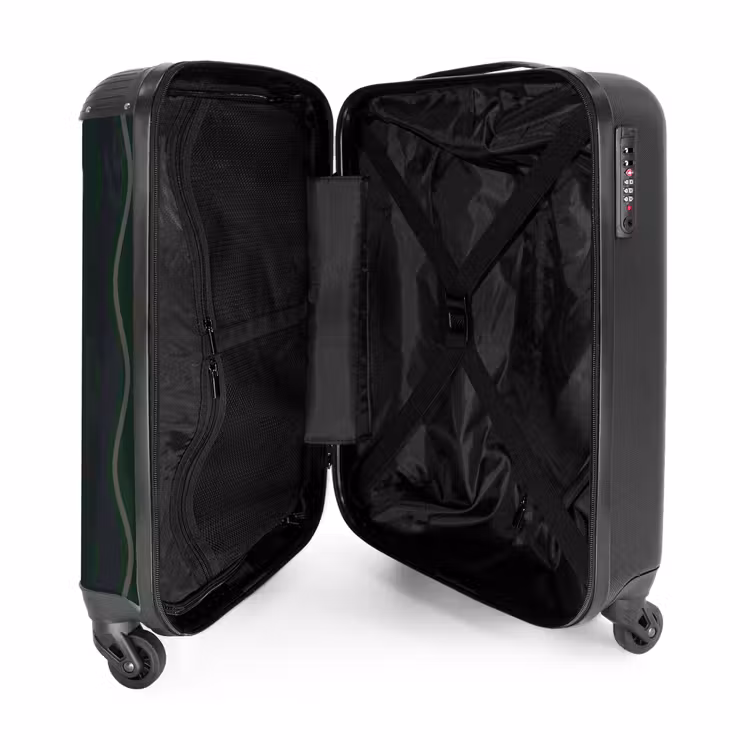 Suitcase - Wavy stripes in green with gray — 4