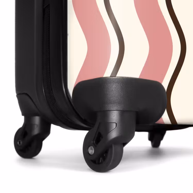 Suitcase - Wavy stripes in pink and brown — 6