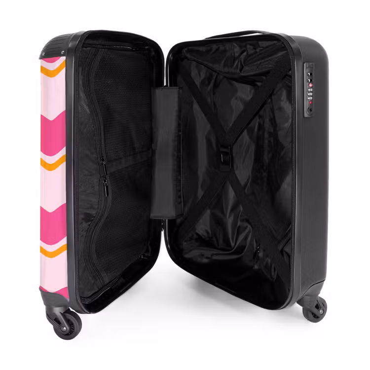 Suitcase - Wavy stripes in pink and orange — 4