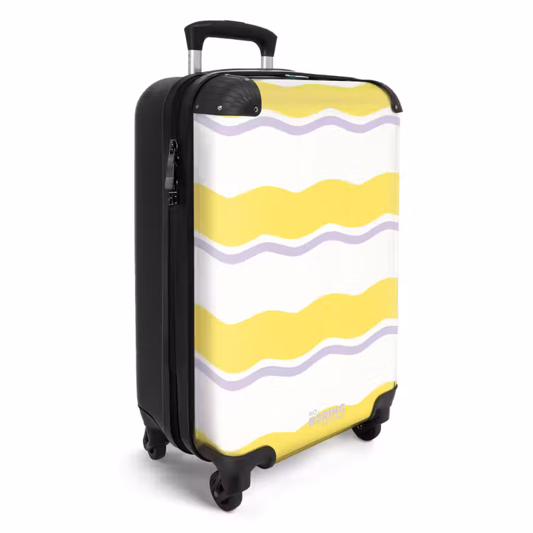Suitcase - Wavy stripes in purple and yellow — 2