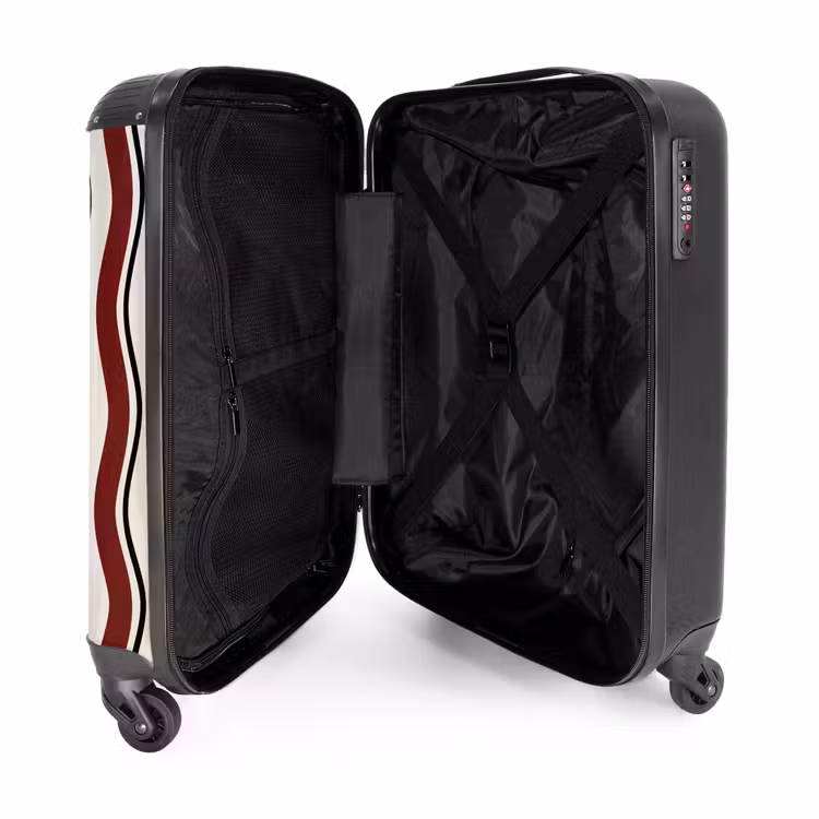 Suitcase - Wavy stripes in red — 4