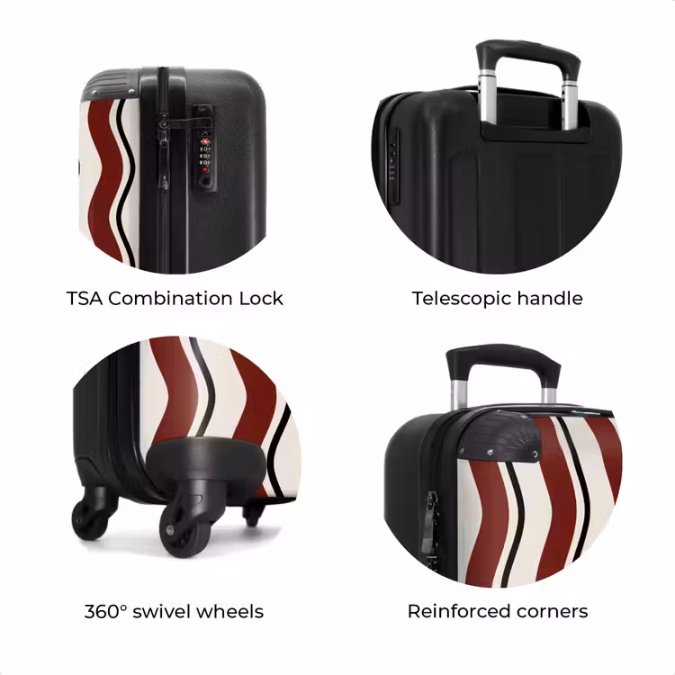Suitcase - Wavy stripes in red — 7