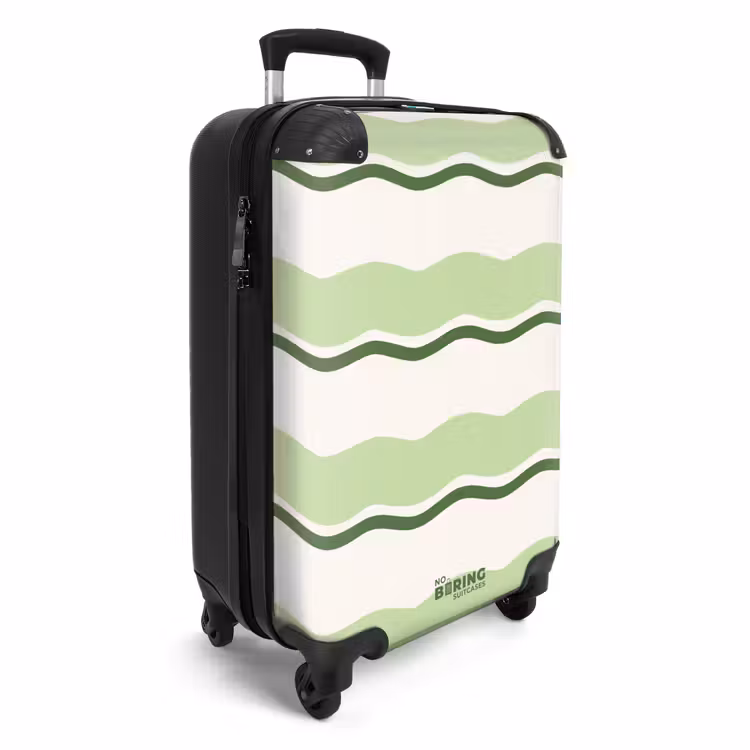Suitcase - Wavy stripes in shades of green — 2