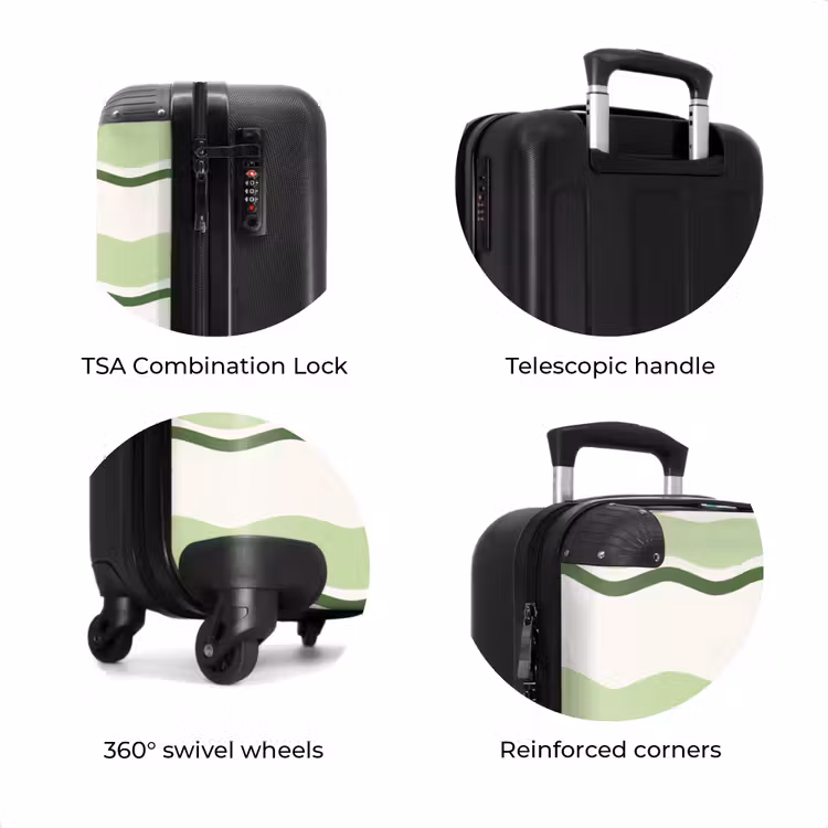 Suitcase - Wavy stripes in shades of green — 7