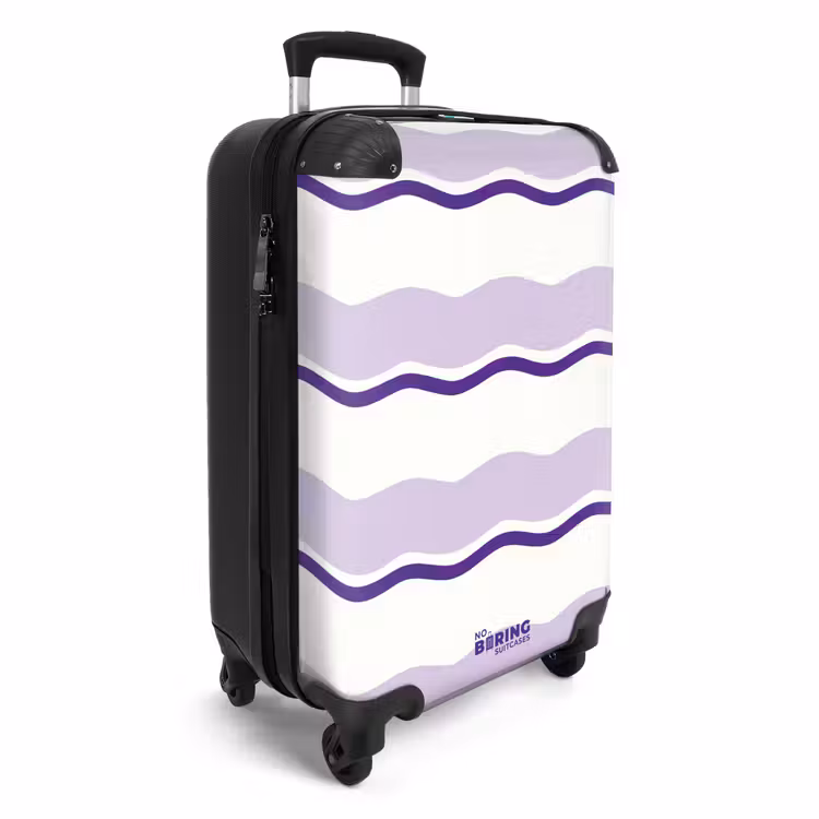 Suitcase - Wavy stripes in shades of purple — 2