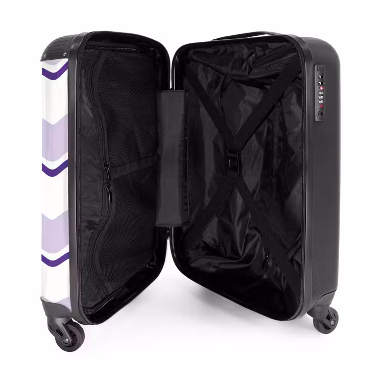 Suitcase - Wavy stripes in shades of purple — 4