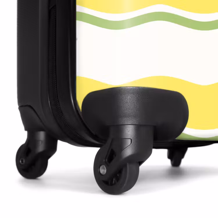 Suitcase - Wavy stripes in yellow with green — 6