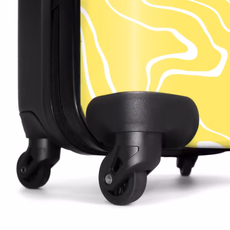 Suitcase - Yellow background with abstract white lines — 6