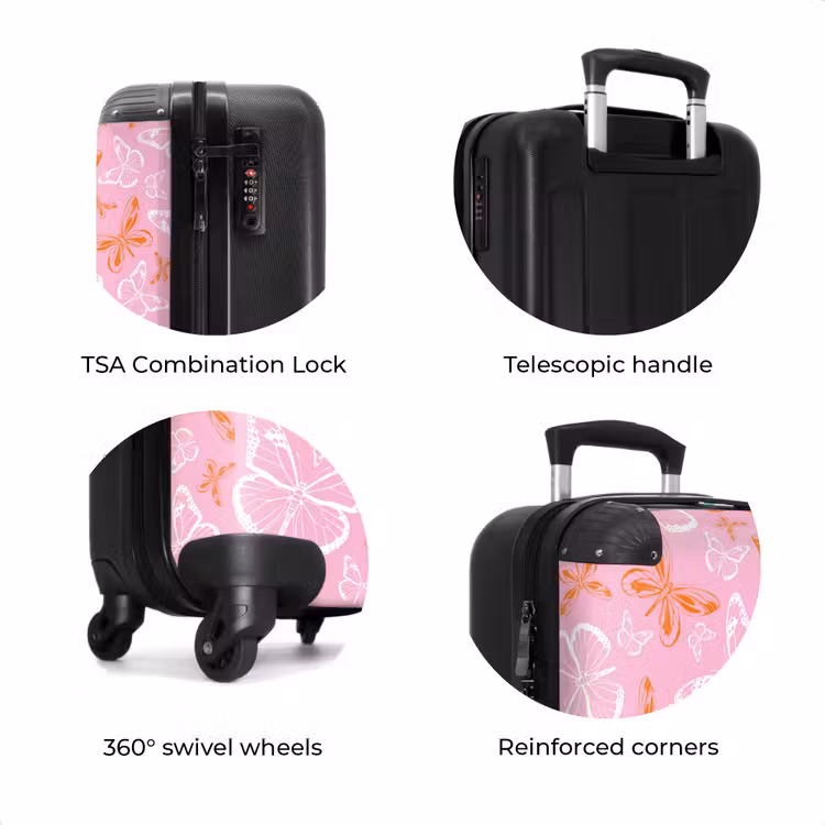 Suitcase - Pattern of colored butterflies — 7