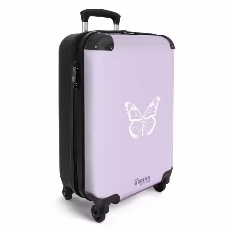 Suitcase - Purple background with white butterfly — 2