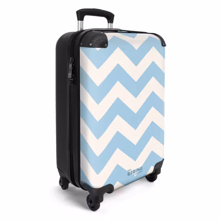 Suitcase - Zigzag pattern in blue and white — 2
