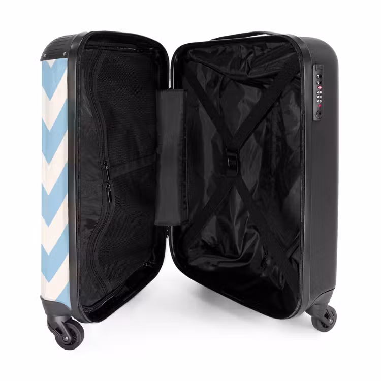 Suitcase - Zigzag pattern in blue and white — 4