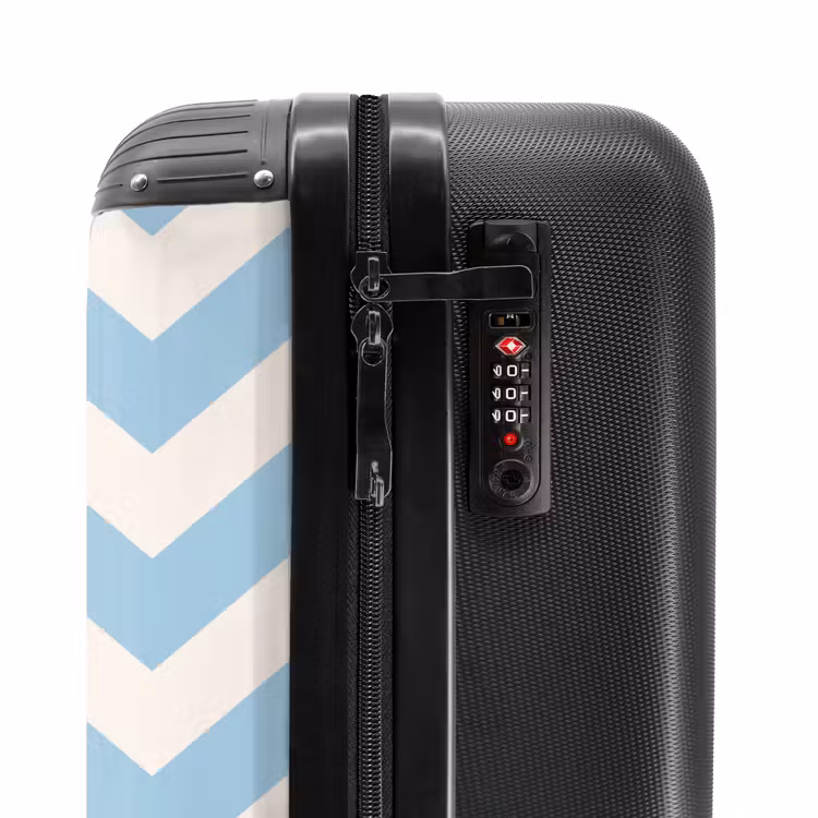 Suitcase - Zigzag pattern in blue and white — 5