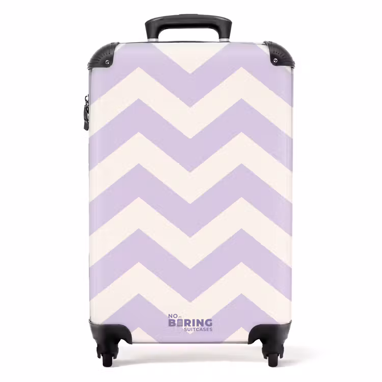 Suitcase - Zigzag pattern in purple and white — 1