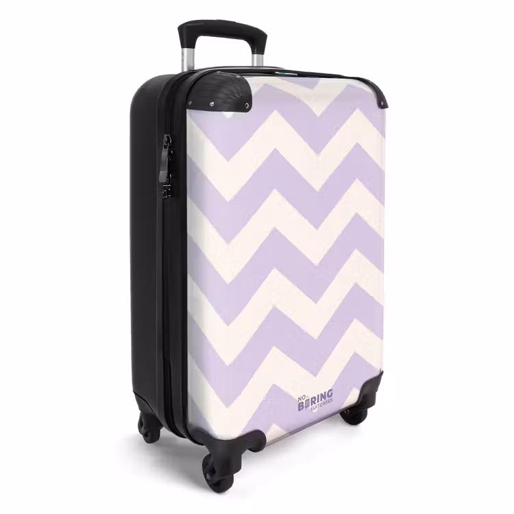 Suitcase - Zigzag pattern in purple and white — 2