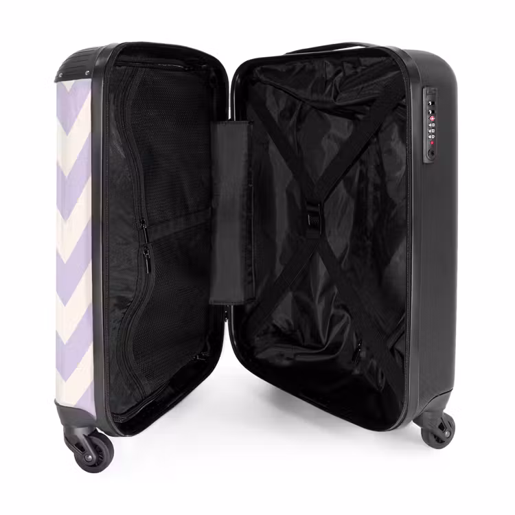 Suitcase - Zigzag pattern in purple and white — 4