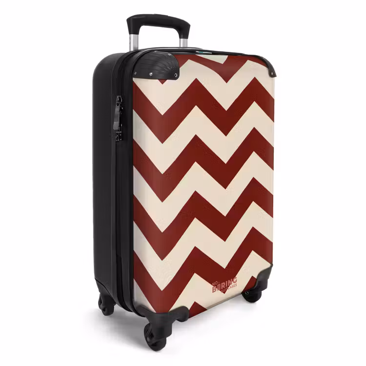 Suitcase - Zigzag pattern in red and cream — 2